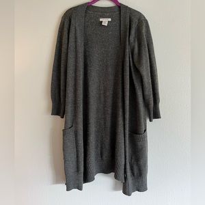 Women’s size L, Covington long grey cardigan